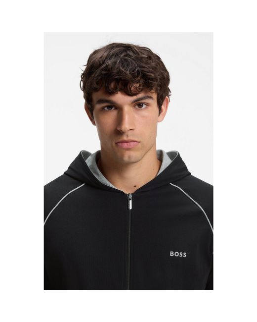 Boss Black Zip-Up Hoodie for men