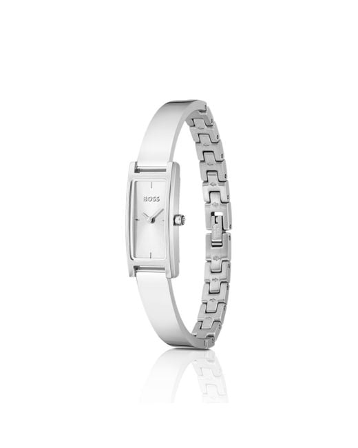 Boss White Lucy Allure Stainless-Steel Watch With Bangle