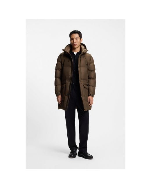 Boss Brown Water-Repellent Jacket With Padding for men
