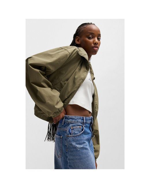HUGO Blue Denim Midi Skirt With Front Slit