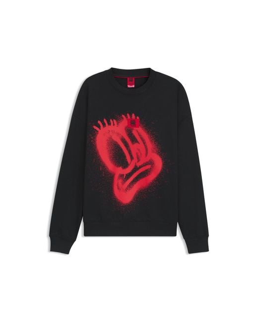 HUGO Red X Rb By Slawn Printed Cotton Oversized-Fit Sweatshirt for men