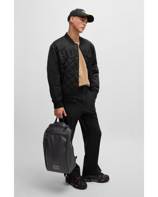 Sac à dos avec logo imprimé réfléchissant décoratif HUGO pour homme en coloris Black