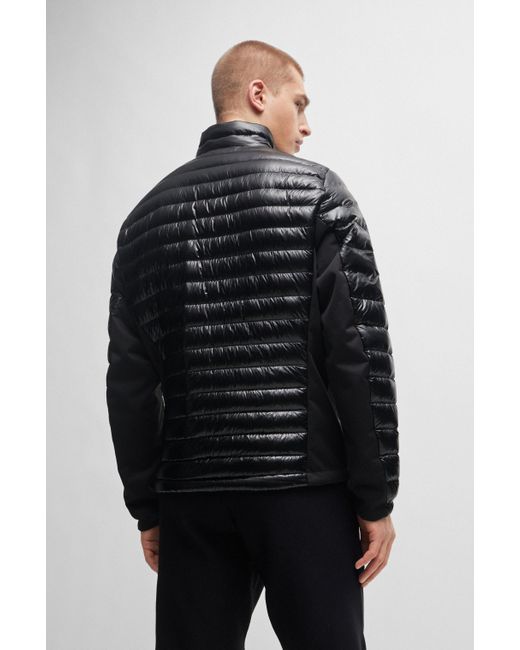 Boss Gray Lightweight Water-repellent Jacket With Down Filling for men