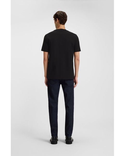 Boss T-Shirt Van Katoenen Jersey Bedrukt Met Artwork in het Black voor heren