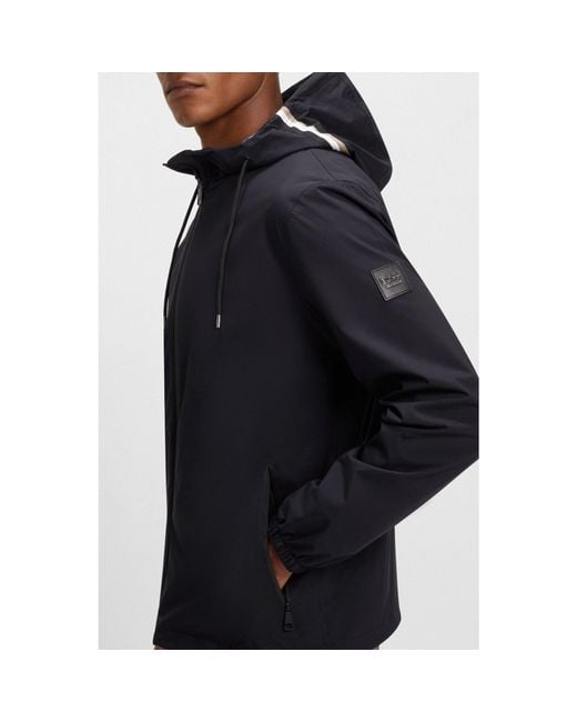 Boss Blue Equestrian Waterproof Jacket With Adjustable Hood for men