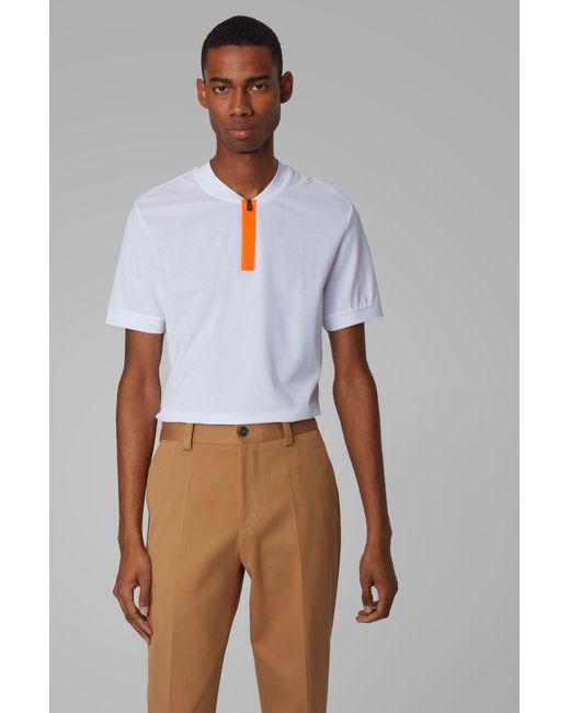 hugo boss zipper polo
