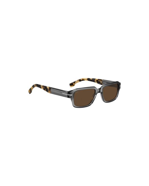 Boss Multicolor Transparent-Acetate Sunglasses With Havana Detailing for men