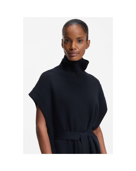 Boss White Knitted Poncho