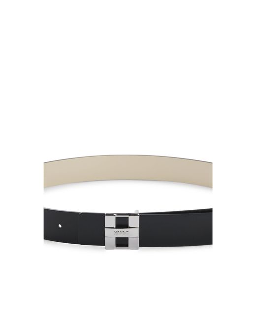 HUGO Italian-Leather Reversible Belt With Logo Buckle in Black | Lyst UK