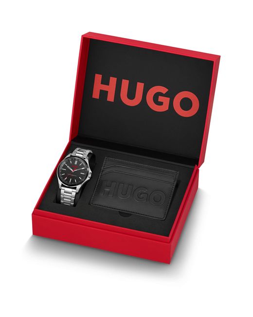HUGO Red Gift-boxed Watch And Card Holder for men