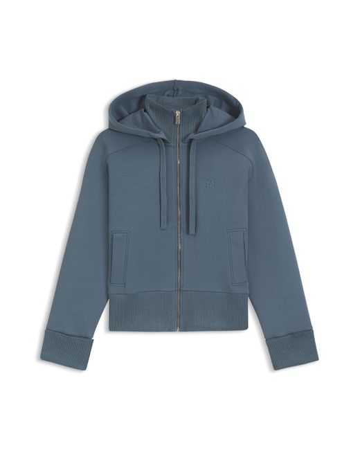 Boss Blue Kapuzenjacke Aus Baumwoll-Jersey Mit Double-B-Monogramm