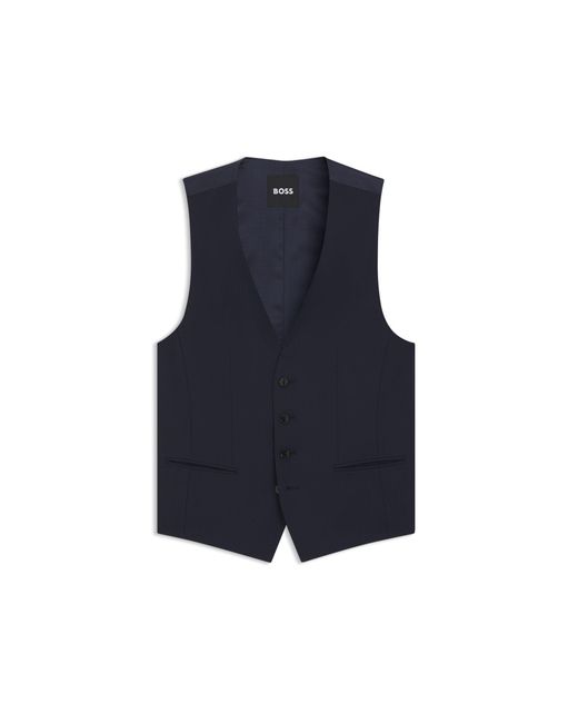 Boss Blue Slim-Fit Waistcoat for men