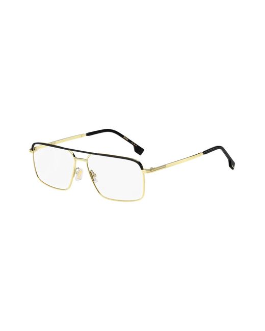 Boss Metallic Steel Optical Frames In Black And Gold Finishes for men