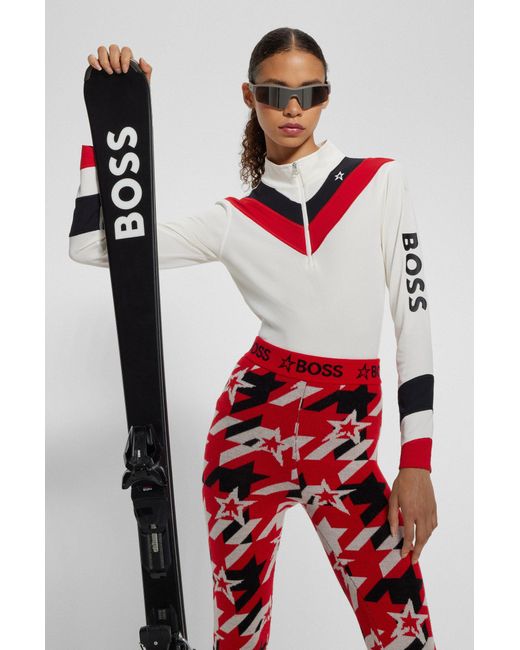 BOSS - BOSS x Perfect Moment virgin-wool sweater with 'Ski' intarsia