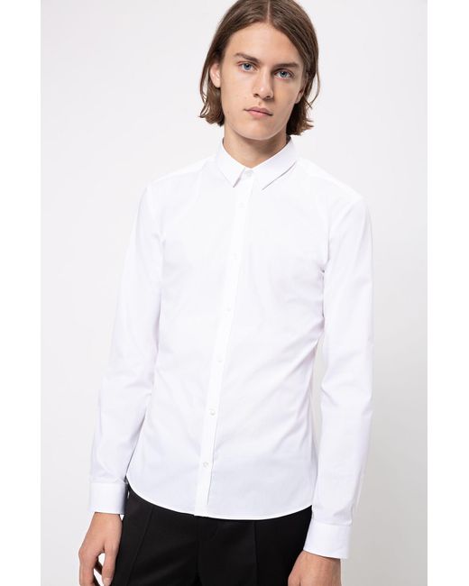 hugo boss white collar shirt