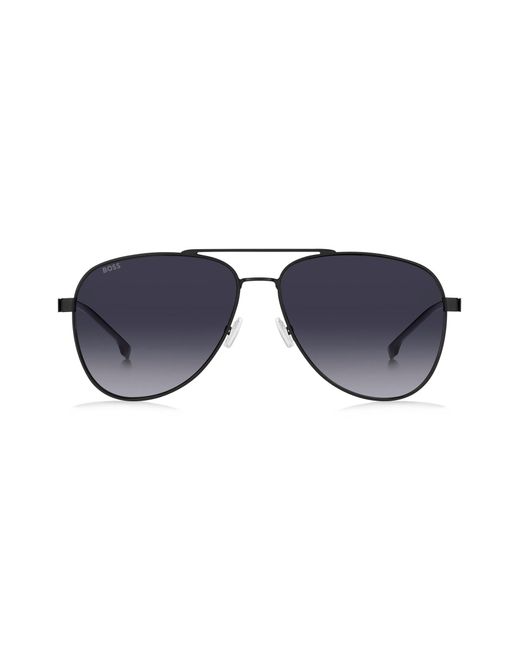 Boss Blue Black-steel Sunglasses With Double Bridge for men