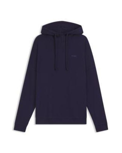 Sweat À Capuche En Jacquard Gaufré De Coton Mélangé HUGO pour homme en coloris Blue