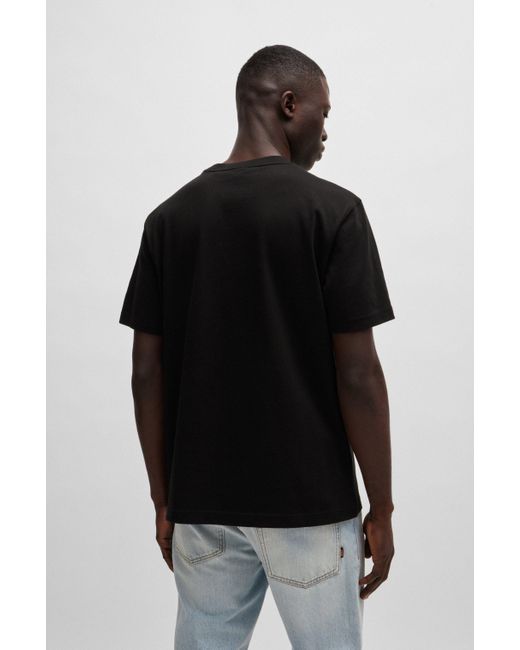 Boss Regular-fit T-shirt Van Katoenen Jersey Met Nieuw Artwork in het Black voor heren