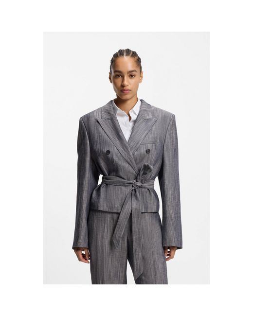 Boss Gray Regular-Fit Blazer