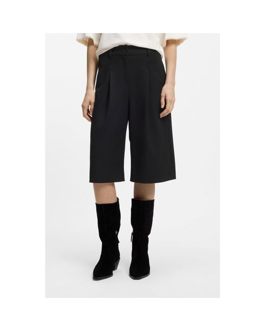 Boss Black Regular-Fit Bermuda Trousers With Flared Leg