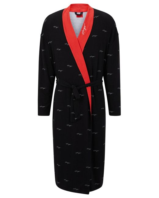 BOSS by HUGO BOSS Organiccotton Jersey Dressing Gown With Handwritten