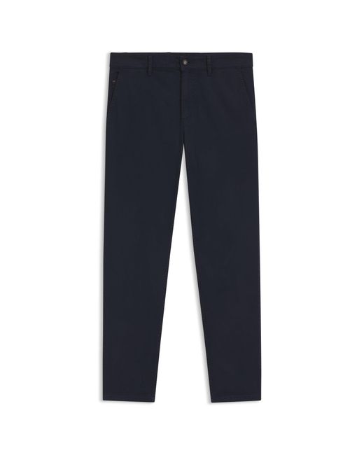 Boss Blue Tapered-Fit Trousers for men