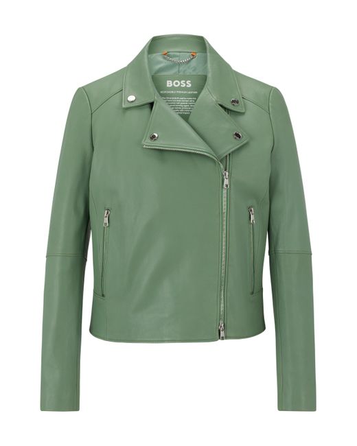 BOSS by HUGO BOSS Slim-Fit Jacke aus natürlich gegerbtem Leder in Grün |  Lyst DE