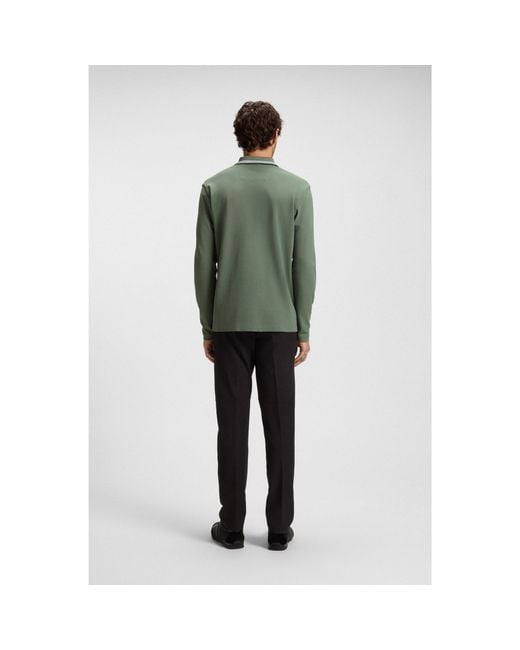 Boss Green Cotton-Piqué Polo Shirt With Contrast Logo for men