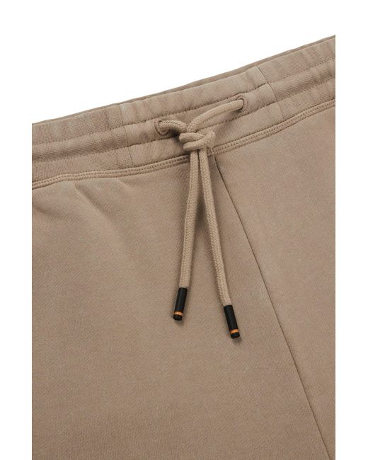 Boss Natural Cotton-terry Tracksuit Bottoms With Logo Detail for men