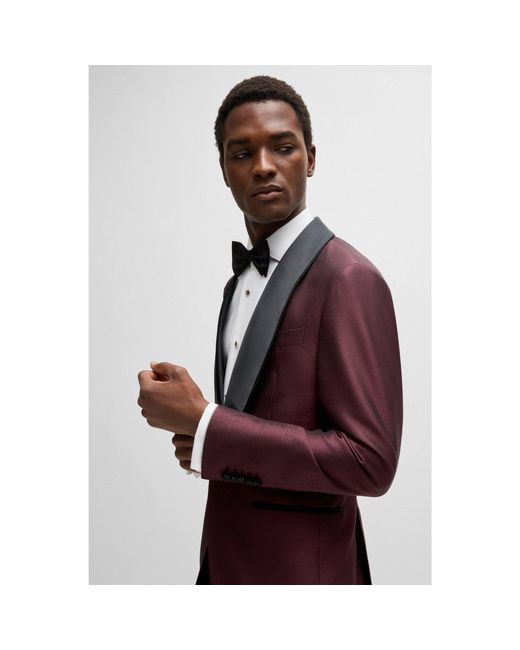 Boss Purple Slim-Fit Tuxedo Jacket for men