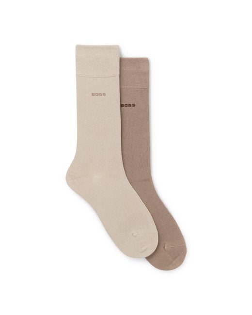 Boss Brown Two-Pack Of Regular-Length Bamboo-Blend Socks for men