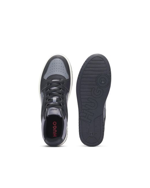 HUGO Gray Low-Top Trainers With Faux Leather for men