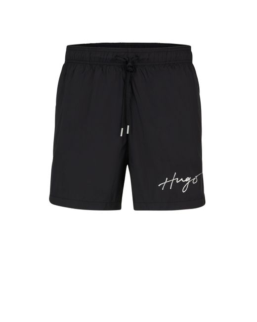 BOSS by HUGO BOSS Swim Shorts With Handwritten Logo in Blue for Men Lyst