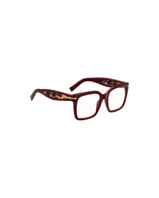 Boss Brown Burgundy-Acetate Optical Frames With-Tone Hinges
