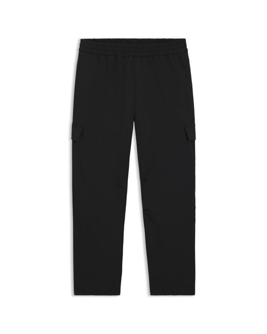 HUGO Black Relaxed-Fit Trousers With Cargo Pockets for men