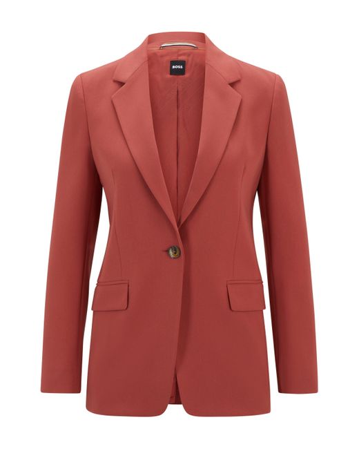 Boss Red Regular-fit Jacket In Crease-resistant Crepe