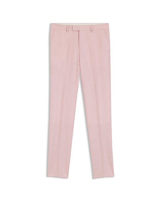 Boss Pink One Slim-Fit Suit Trousers for men