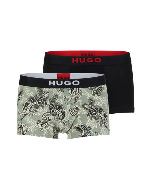 Lot de deux boxers courts en coton stretch avec taille logotée HUGO pour homme en coloris Multicolor