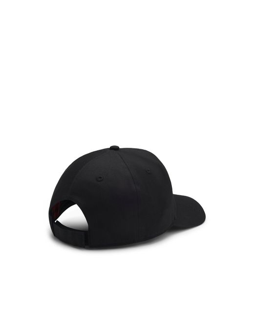 HUGO Black Cotton-Twill Cap With Logo Patch for men