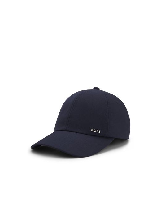 Boss Blue Wool-Blend Cap With Logo Lettering for men