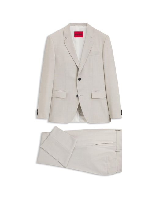 HUGO Gray Two-Piece Slim-Fit Suit for men