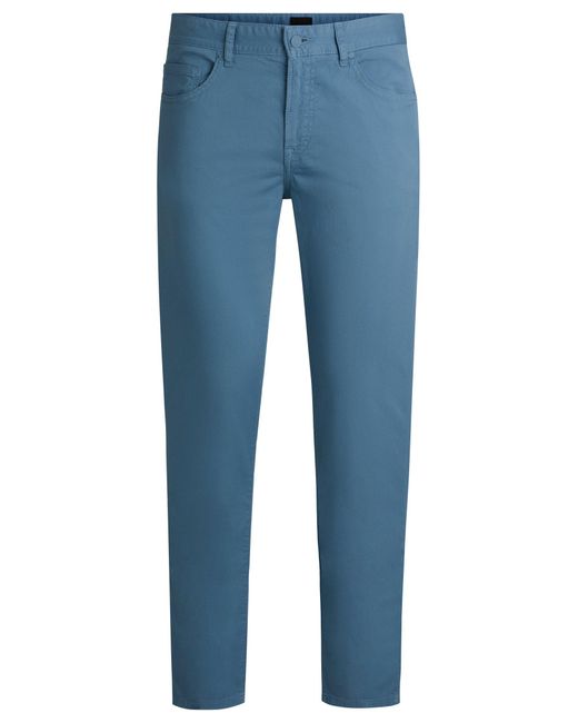 Boss Regular-Fit Maine Hose Aus Elastischem Baumwoll-Twill in Blue für Herren