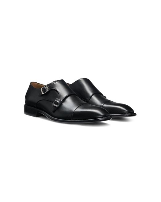 Boss Monkstraps Aus Leder Mit Doppelriemchen in Black für Herren