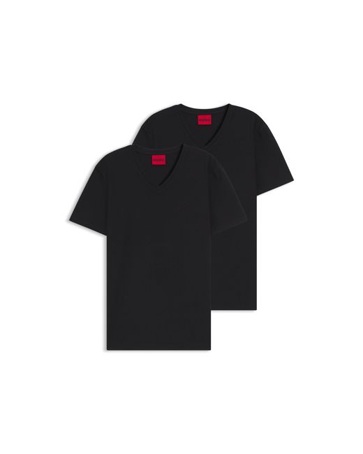 HUGO Black Two-Pack Of V-Neck T-Shirts for men