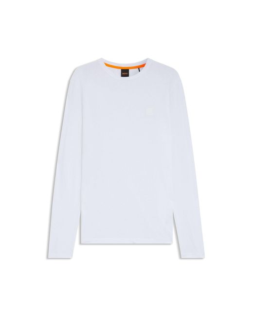 Boss White Long-Sleeved T-Shirt for men