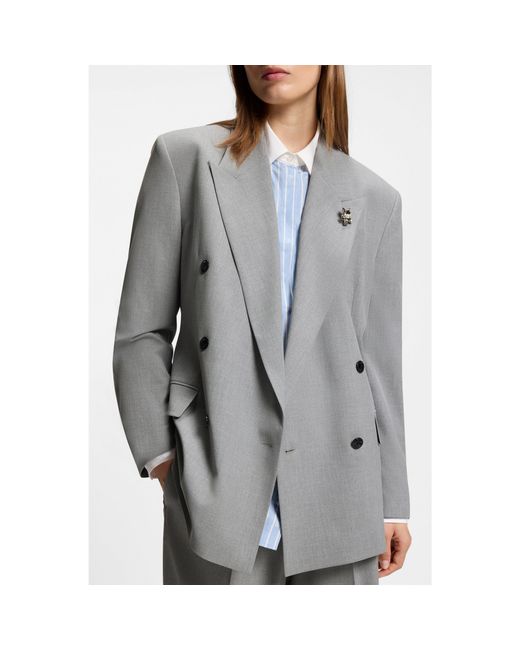 Water Repellent Blazer with Brooch