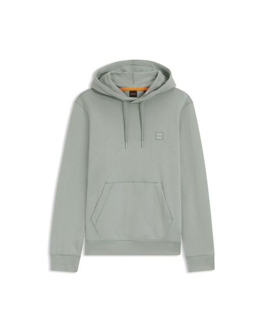 Boss Green Cotton-Terry Hoodie With Logo Patch for men