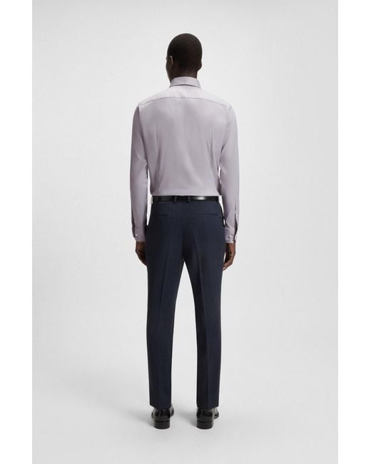 Boss Slim-Fit Overhemd Van Een Italiaanse Katoenmix in het White voor heren