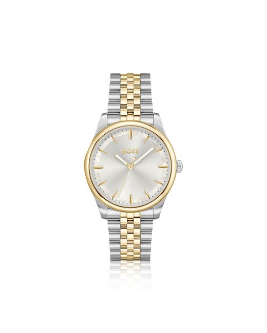 Boss Metallic Graceful Two-Tone Watch With Mother-Of-Pearl Inlay
