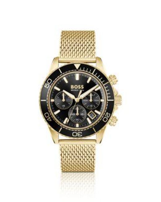 Montre Chronographe Dorée Sealiner À Cadran Noir Boss pour homme en coloris Metallic